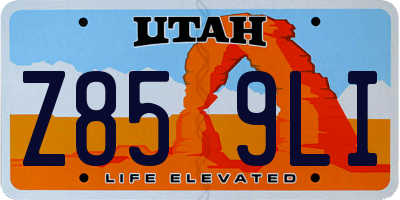 UT license plate Z859LI