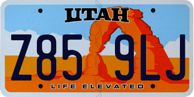UT license plate Z859LJ