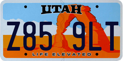 UT license plate Z859LT