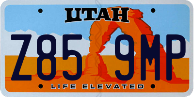 UT license plate Z859MP