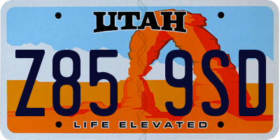 UT license plate Z859SD