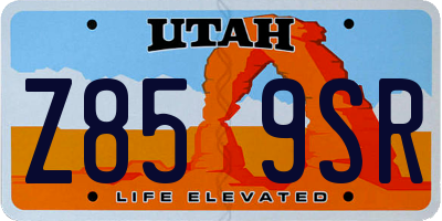 UT license plate Z859SR