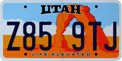 UT license plate Z859TJ