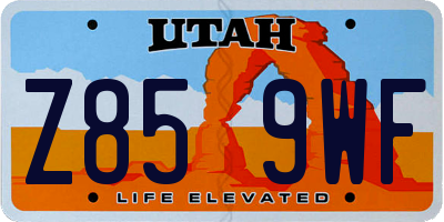 UT license plate Z859WF