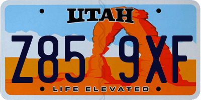 UT license plate Z859XF