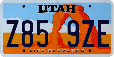 UT license plate Z859ZE