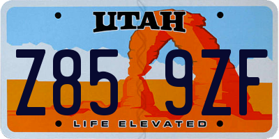 UT license plate Z859ZF