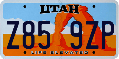 UT license plate Z859ZP