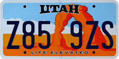 UT license plate Z859ZS