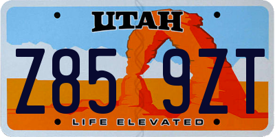 UT license plate Z859ZT