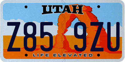 UT license plate Z859ZU