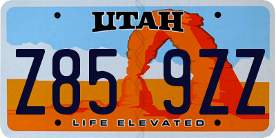 UT license plate Z859ZZ
