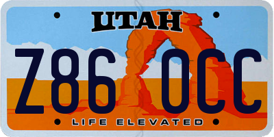 UT license plate Z860CC