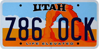 UT license plate Z860CK