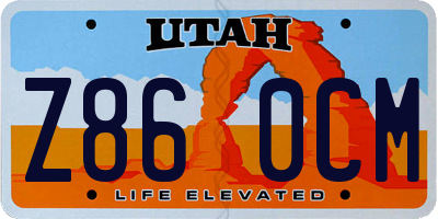 UT license plate Z860CM