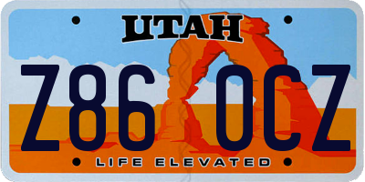 UT license plate Z860CZ