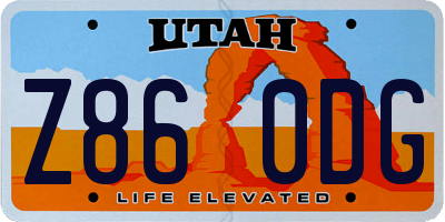 UT license plate Z860DG