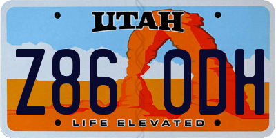 UT license plate Z860DH