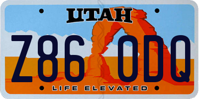 UT license plate Z860DQ