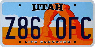 UT license plate Z860FC
