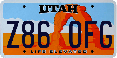 UT license plate Z860FG