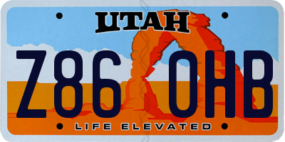UT license plate Z860HB