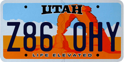 UT license plate Z860HY
