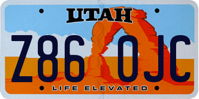 UT license plate Z860JC