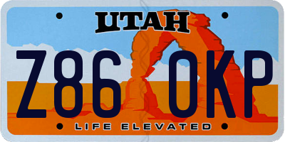 UT license plate Z860KP