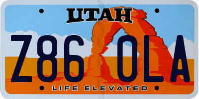 UT license plate Z860LA