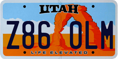 UT license plate Z860LM