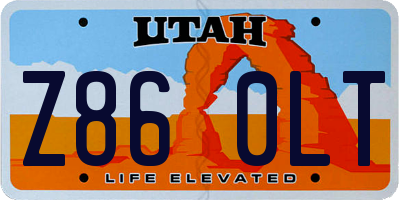 UT license plate Z860LT
