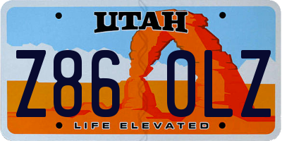 UT license plate Z860LZ