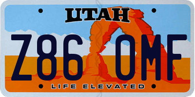 UT license plate Z860MF