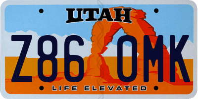 UT license plate Z860MK