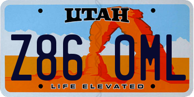 UT license plate Z860ML