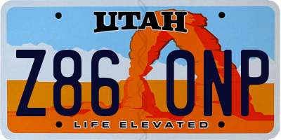 UT license plate Z860NP