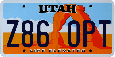 UT license plate Z860PT