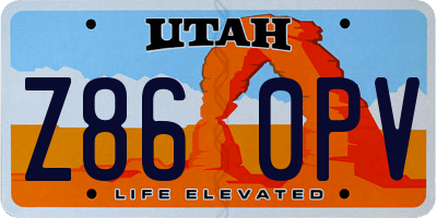 UT license plate Z860PV