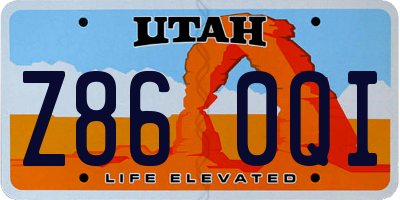 UT license plate Z860QI