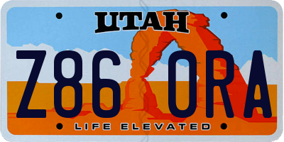 UT license plate Z860RA