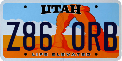 UT license plate Z860RB