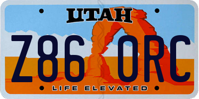 UT license plate Z860RC