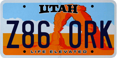 UT license plate Z860RK