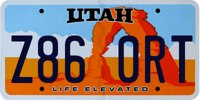 UT license plate Z860RT