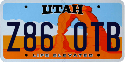 UT license plate Z860TB