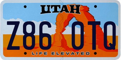 UT license plate Z860TQ