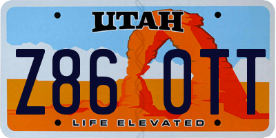 UT license plate Z860TT