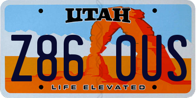 UT license plate Z860US