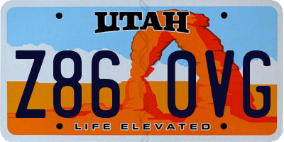 UT license plate Z860VG